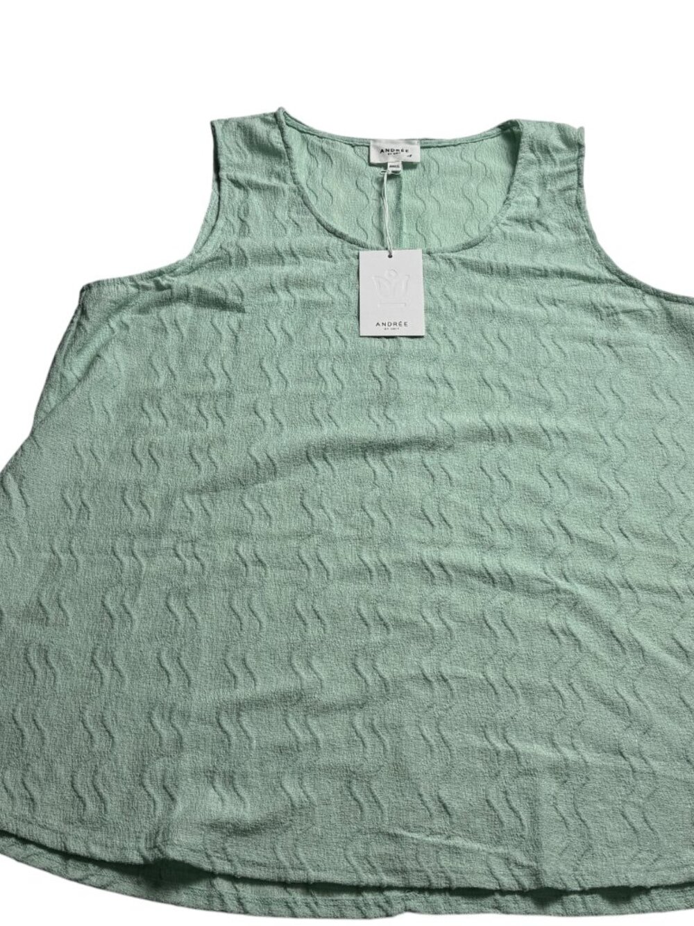 Andree By Unit Textured Swing Tank Top Women's XL Sage Green NWT